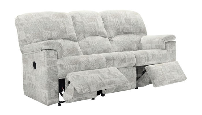 G Plan Chloe 3 Seater Manual Double Recliner in Lydia Blush Fabric